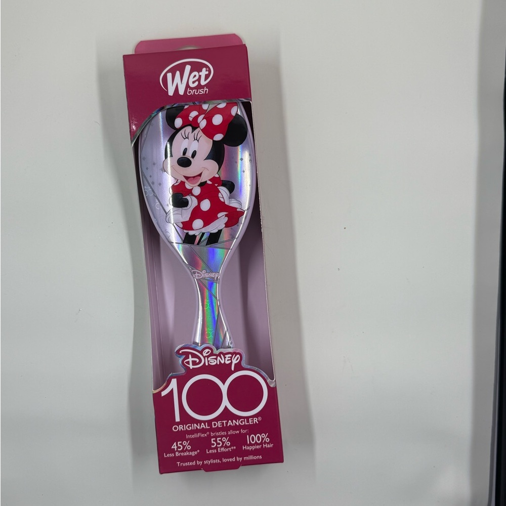 Disney 100 Wet Brush Minnie Mouse Detangler - Red iridescent
